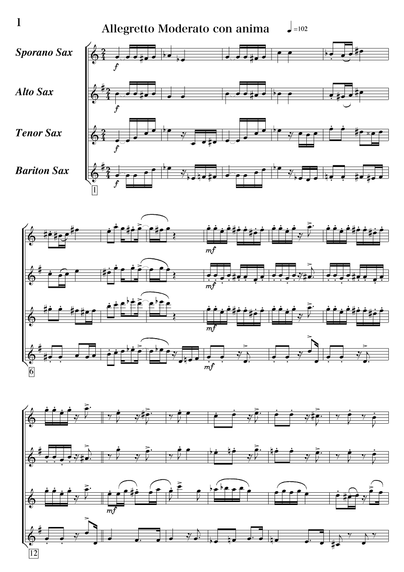 Rock'n March for Sax Quartet by Hiro Fujikake
